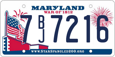 MD license plate 7BJ7216