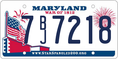 MD license plate 7BJ7218