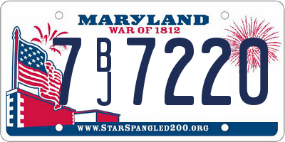 MD license plate 7BJ7220