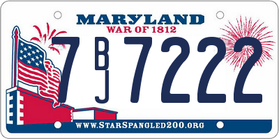 MD license plate 7BJ7222