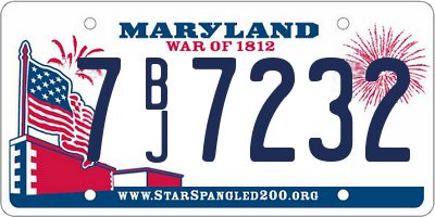 MD license plate 7BJ7232