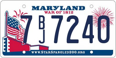 MD license plate 7BJ7240