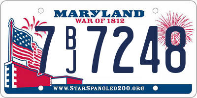 MD license plate 7BJ7248