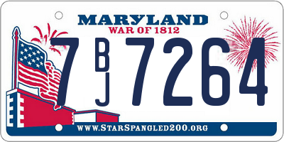 MD license plate 7BJ7264