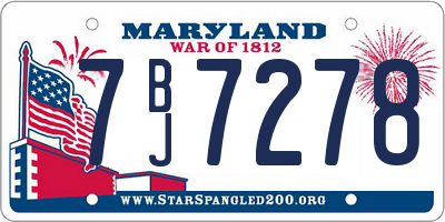 MD license plate 7BJ7278