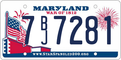 MD license plate 7BJ7281