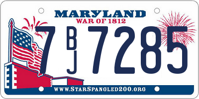 MD license plate 7BJ7285