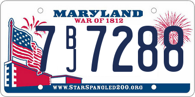 MD license plate 7BJ7288