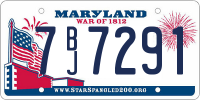 MD license plate 7BJ7291