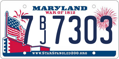 MD license plate 7BJ7303