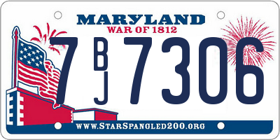 MD license plate 7BJ7306