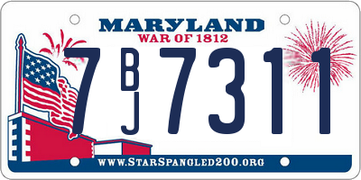 MD license plate 7BJ7311