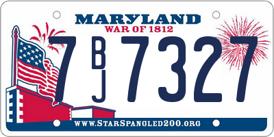 MD license plate 7BJ7327