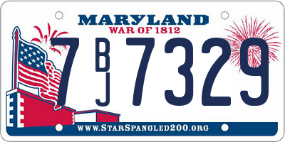 MD license plate 7BJ7329