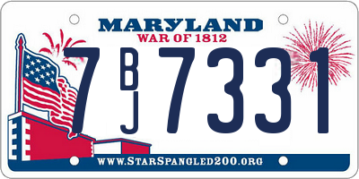 MD license plate 7BJ7331