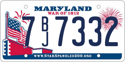 MD license plate 7BJ7332