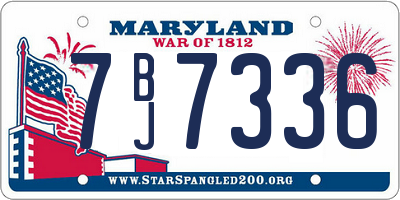 MD license plate 7BJ7336