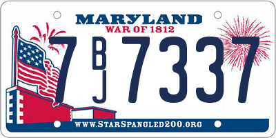 MD license plate 7BJ7337