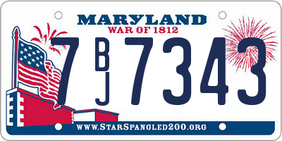 MD license plate 7BJ7343