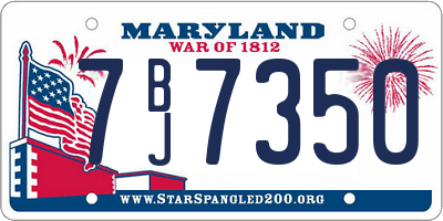 MD license plate 7BJ7350