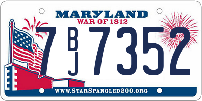 MD license plate 7BJ7352