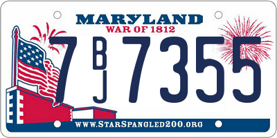 MD license plate 7BJ7355