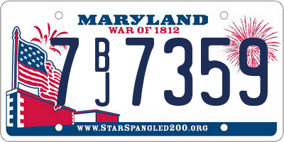 MD license plate 7BJ7359