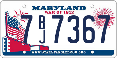 MD license plate 7BJ7367