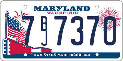 MD license plate 7BJ7370