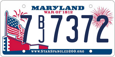 MD license plate 7BJ7372