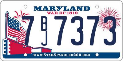 MD license plate 7BJ7373