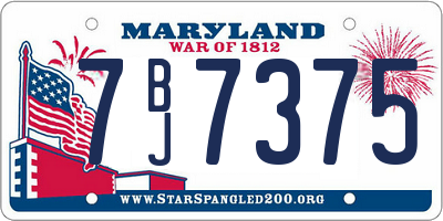 MD license plate 7BJ7375