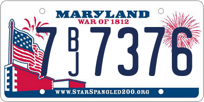 MD license plate 7BJ7376