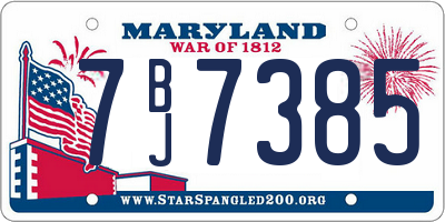 MD license plate 7BJ7385