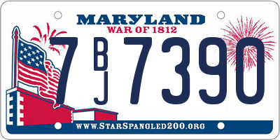 MD license plate 7BJ7390