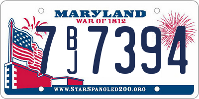 MD license plate 7BJ7394