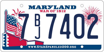 MD license plate 7BJ7402