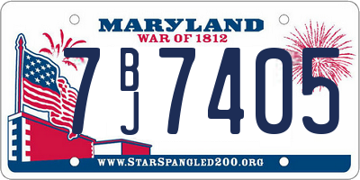 MD license plate 7BJ7405