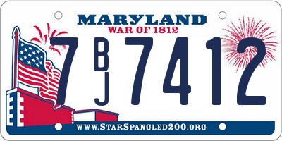 MD license plate 7BJ7412