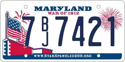 MD license plate 7BJ7421