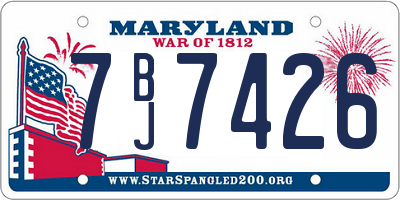 MD license plate 7BJ7426