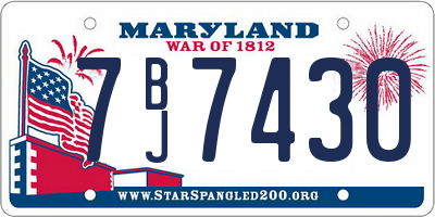 MD license plate 7BJ7430