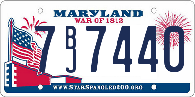 MD license plate 7BJ7440