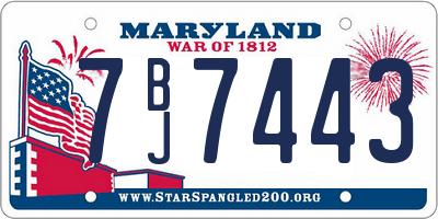 MD license plate 7BJ7443