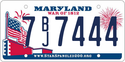 MD license plate 7BJ7444