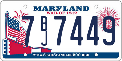 MD license plate 7BJ7449