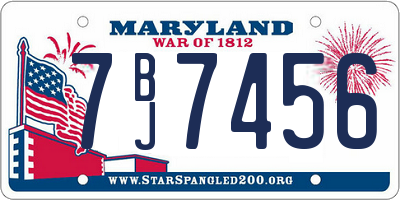 MD license plate 7BJ7456