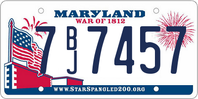 MD license plate 7BJ7457