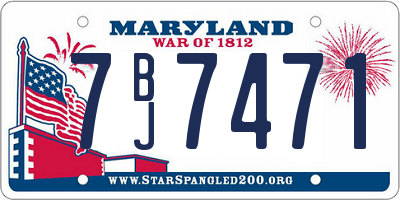 MD license plate 7BJ7471