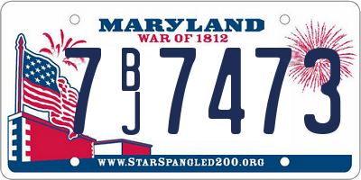 MD license plate 7BJ7473